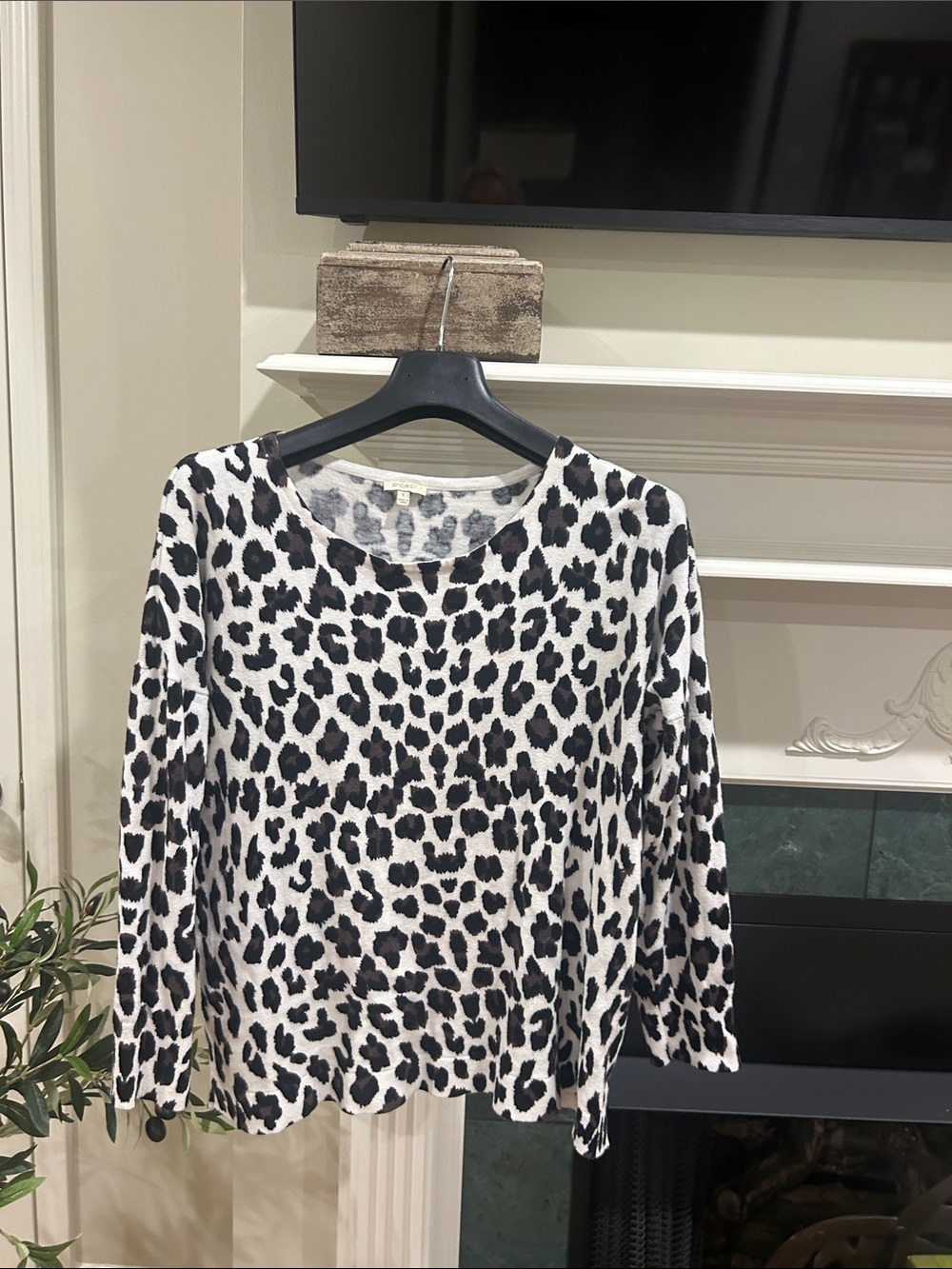 Y/Project Black and White Leopard Print Long Sleeve Top